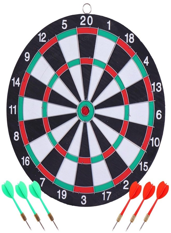 STRIVE FIT Double-Sided Dart Board Set with 4 Steel Tip Darts - Staple-Free, Paper Wound Target for Adults & Kids, Indoor Outdoor Dart Game for Man Cave, Office, Game Room & Family Fun (12 Inch) - Image 1